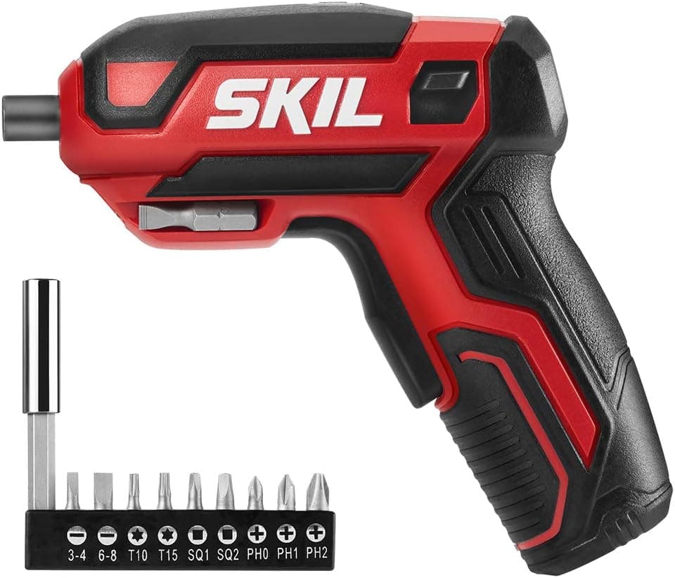Rechargeable 4V Cordless Screwdriver Includes 9pcs Bit, 1pc