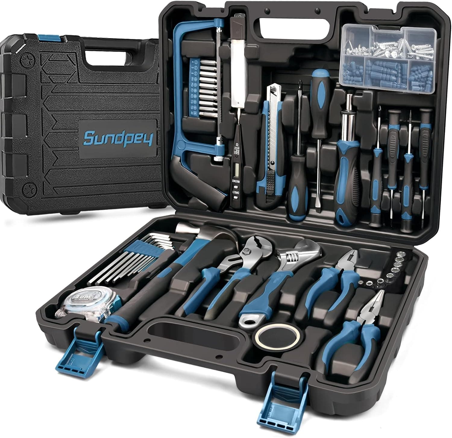 148 Pcs Portable Basic Hand Repair Home Tool Kit Set with