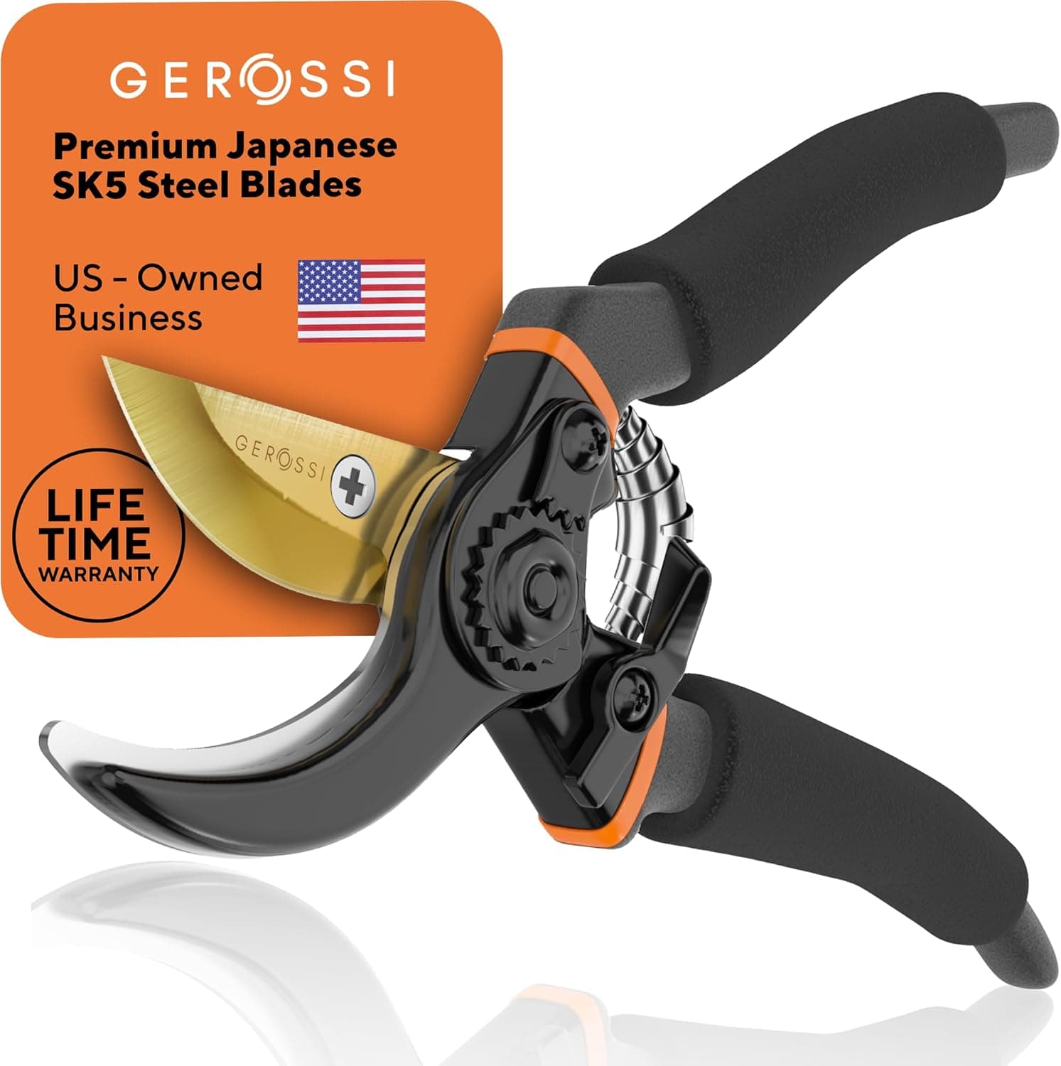 Bypass Pruning Shears for Gardening, 7" Heavy Duty Garden