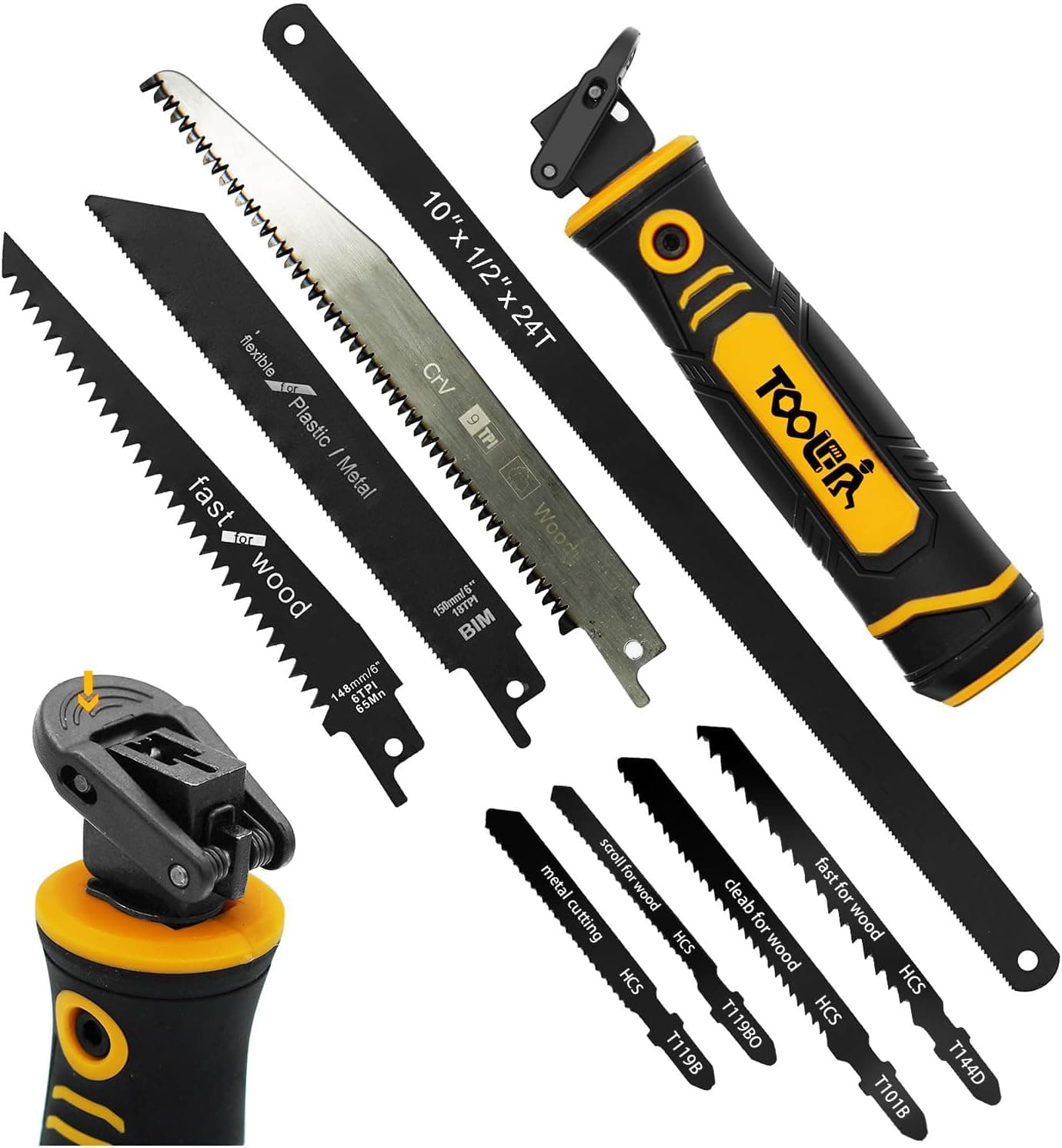 8-In-1 Multi Blades Hand Saw, Drywall, Hacksaw, Jab Saw &