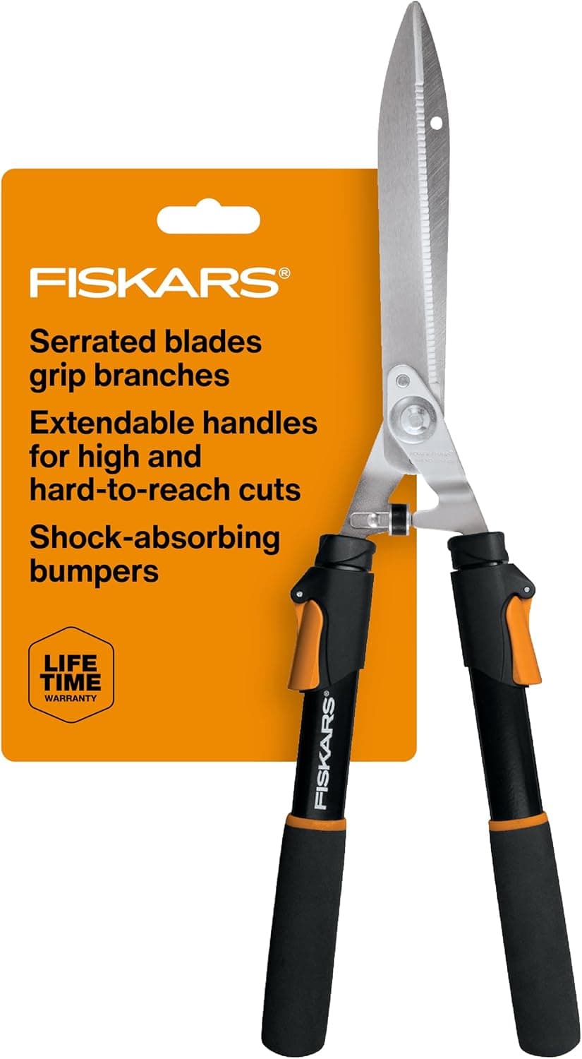 25"-33" Power-Lever Extendable Garden Hedge Shears, 10”