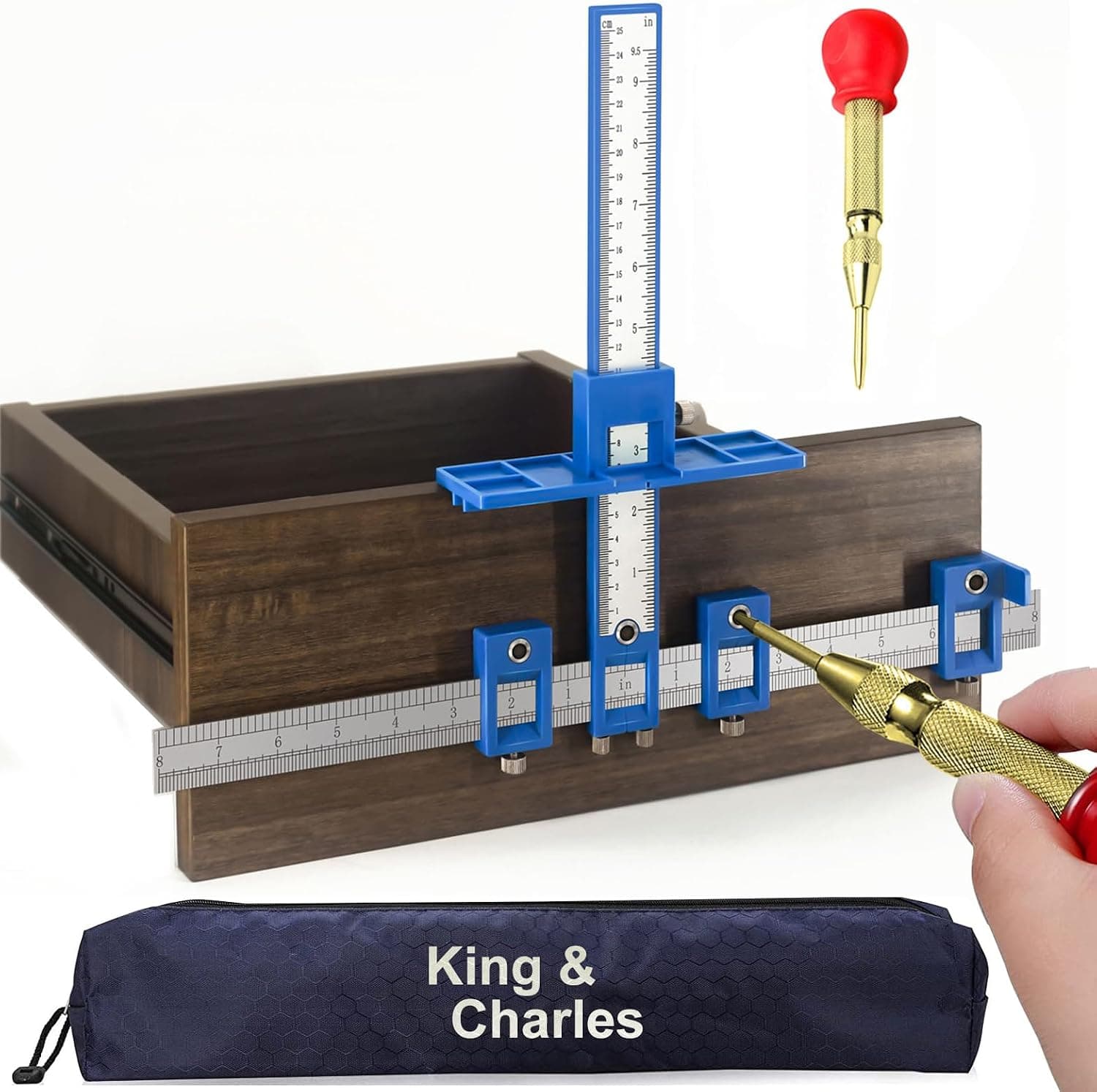 Cabinet Hardware Jig & Automatic Center Punch Set.