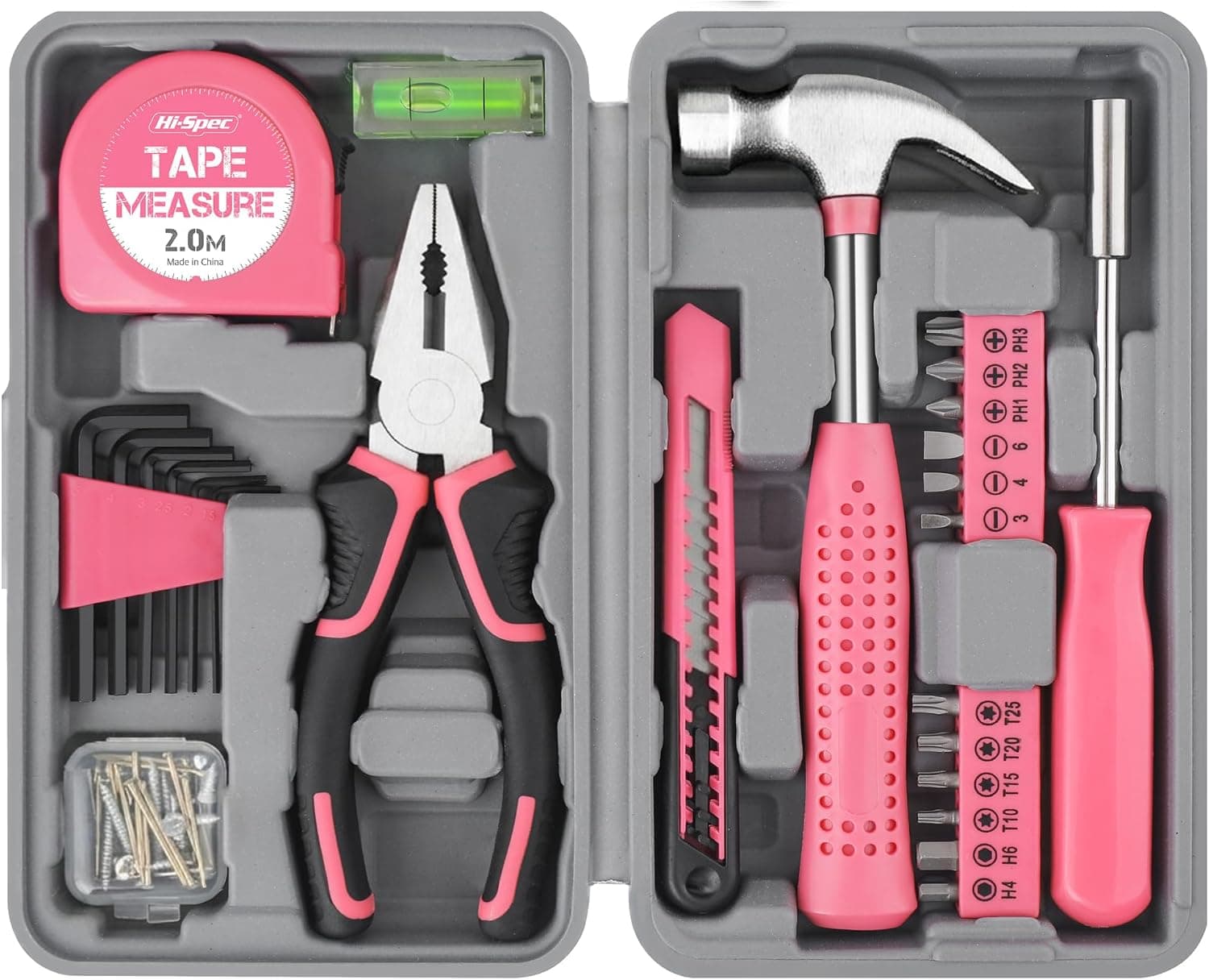 Tool Set 25pc Pink Household DIY Tool Kit for Women. Small