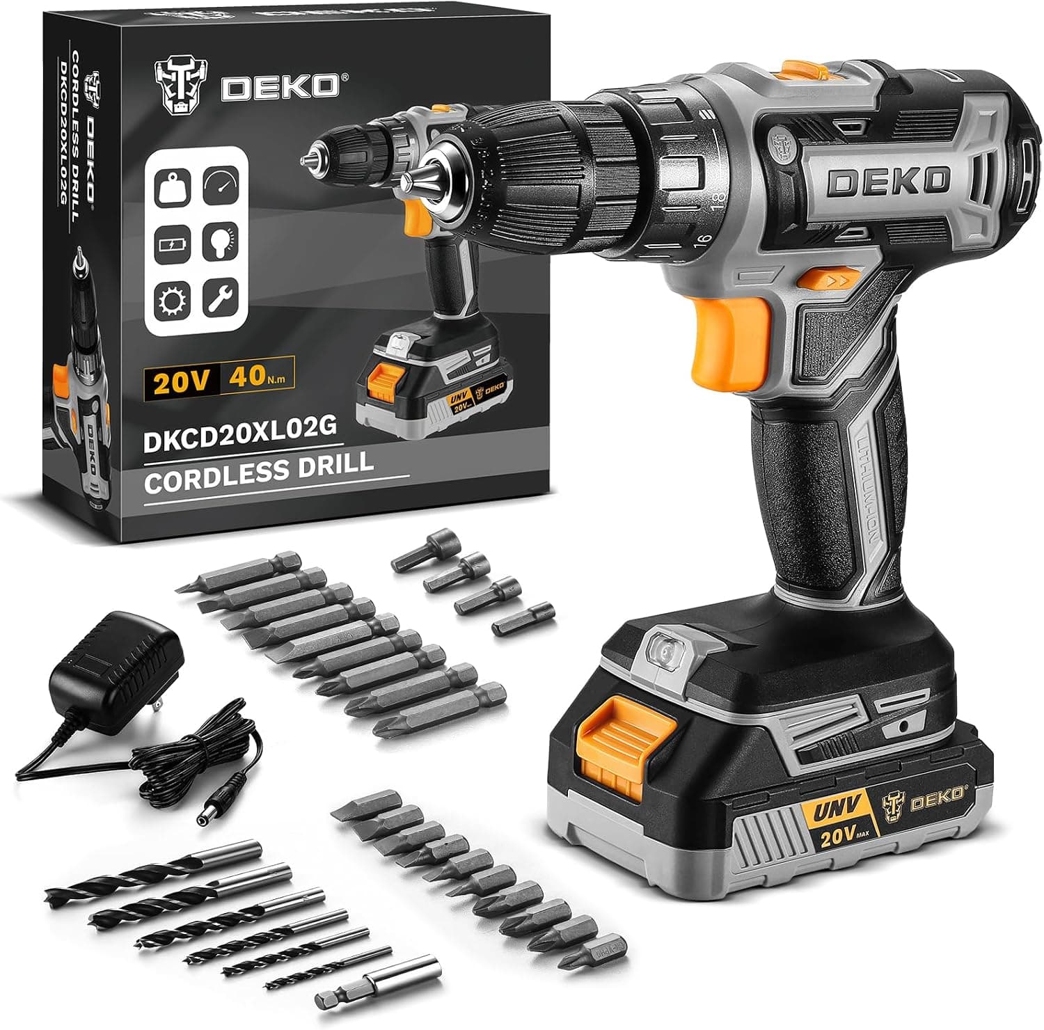 Power Drill Cordless: DEKOPRO Cordless Drill 20V Electric