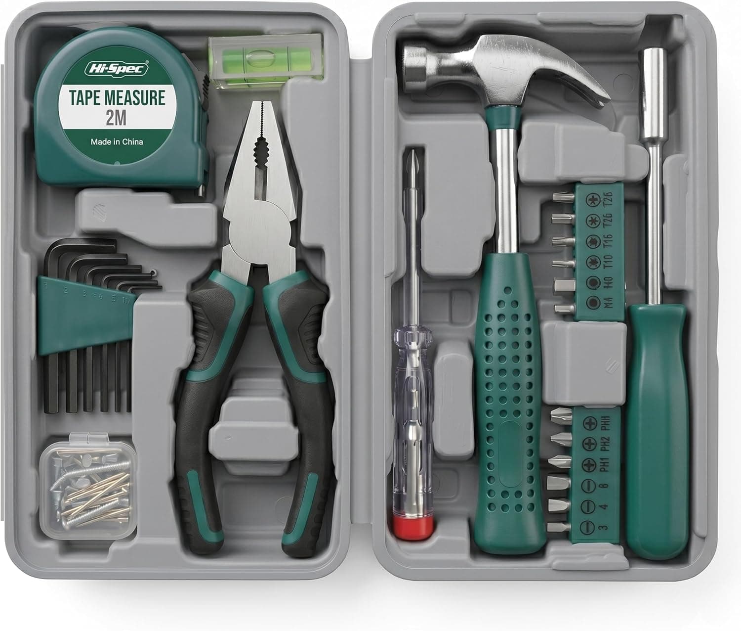 Small Tool Kit Compact Set for Home and Office DIY, Green
